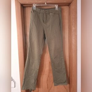 Women's Christopher & Banks Signature Slimming Pants Size 4 Olive Green